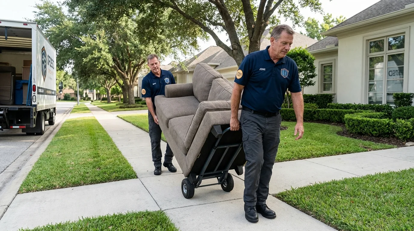 Local residential moving crew loading furniture in Wailuku, HI